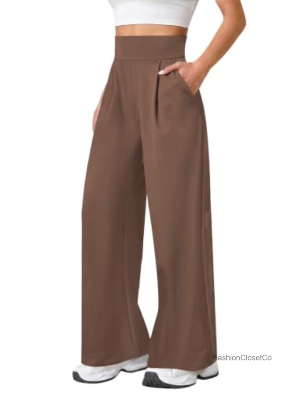 High Waisted Wide Leg Yoga Pants with Pockets